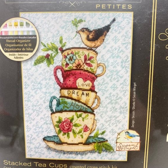 Dimensions Gold Collection "Stacked Tea Cups" - 5" x 7" - New/Sealed (2020) - Picture 2 of 6